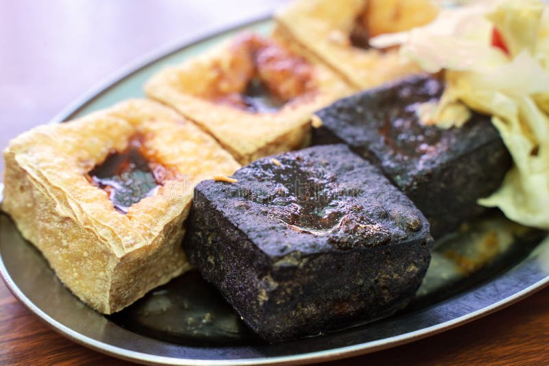 Tofu împuțit cu varză murată, faimoasă și delicioasă, în Taiwan stock image