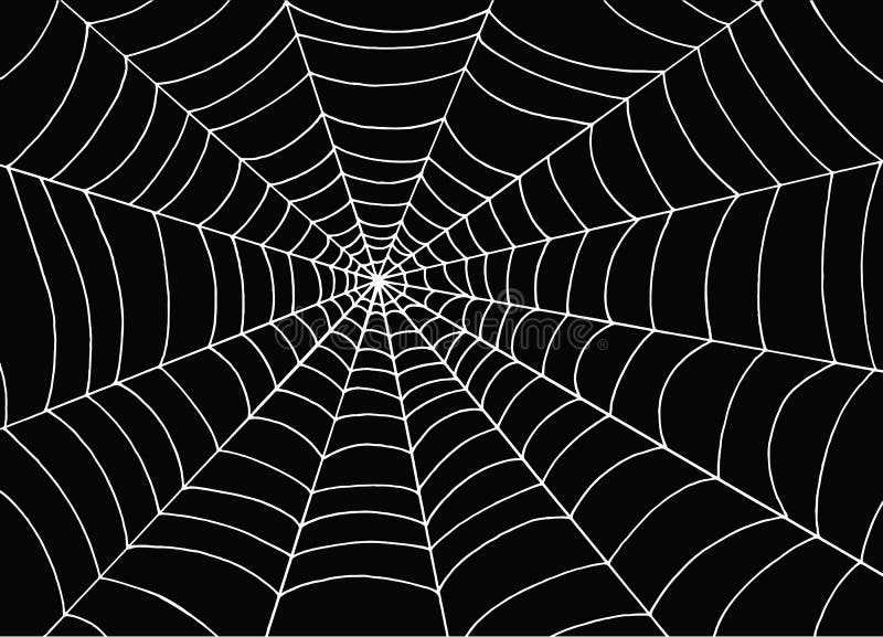 Toile D'araignée Blanche - Vecteur De Toile D'araignée Sur Le Fond Noir