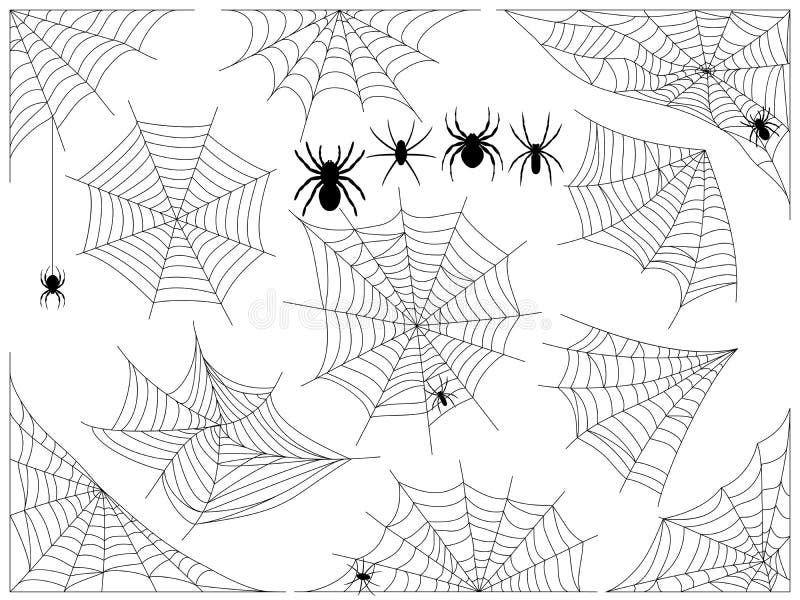 Toile d'araignée de Halloween Collection de toile d'araignée, d'isolement sur le blanc illustration stock Toile d'araignée de Halloween Collection de toile d'araignée, d'isolement sur le blanc illustration stock