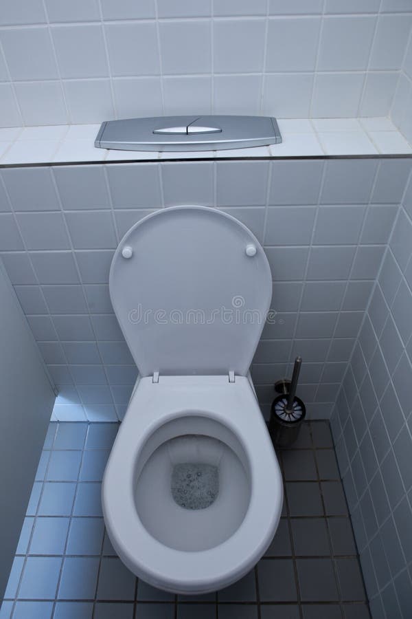 Toilet in a Public Restroom Stall Stock Image Image of hygiene, paper 16088839