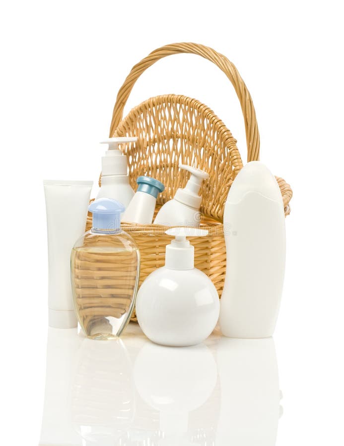 Toilet Articles with Basket Stock Image Image of moisturizer