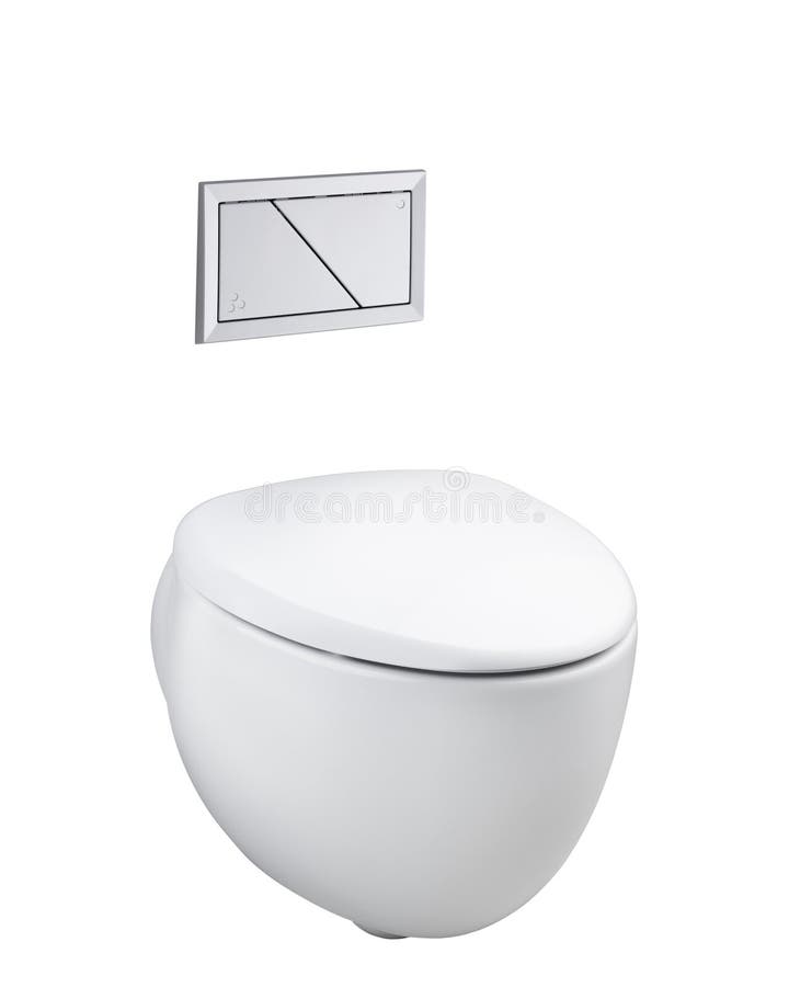 Toilet Bowl and Economic Flush Press Stock Photo Image of cover