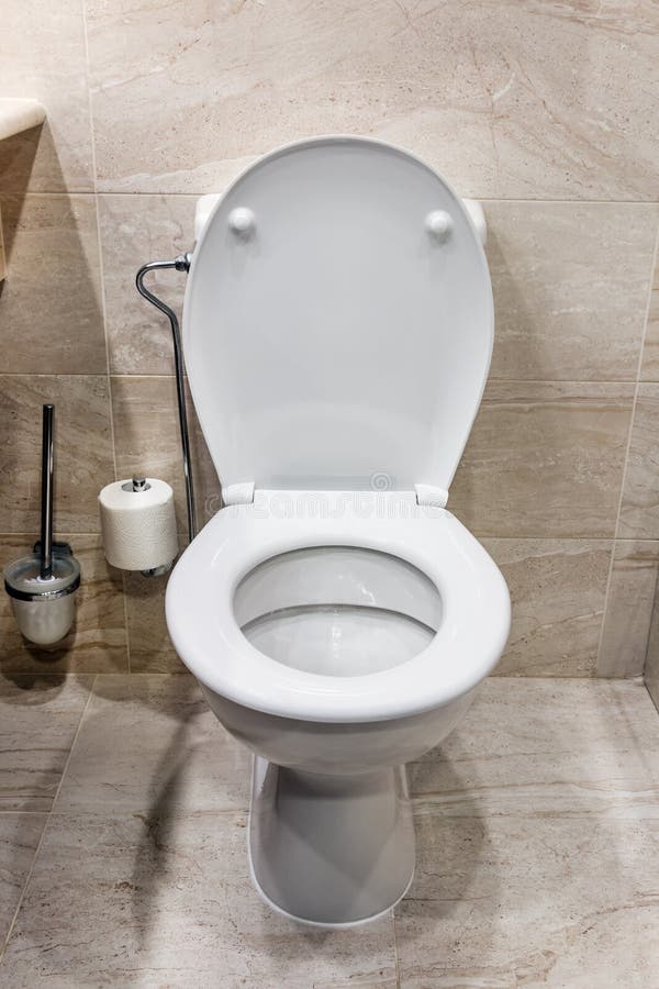 Toilet Bowl White with Accessories Stock Image Image of washroom