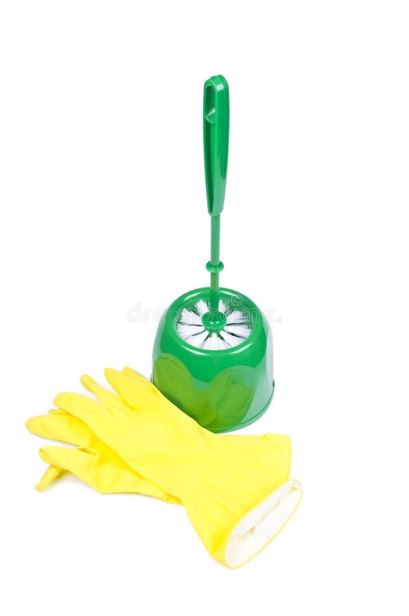 Toilet Brush and Rubber Gloves Stock Photo Image of isolated, tool