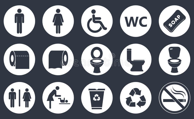 Toilet icons set stock illustration Toilet icons set stock illustration