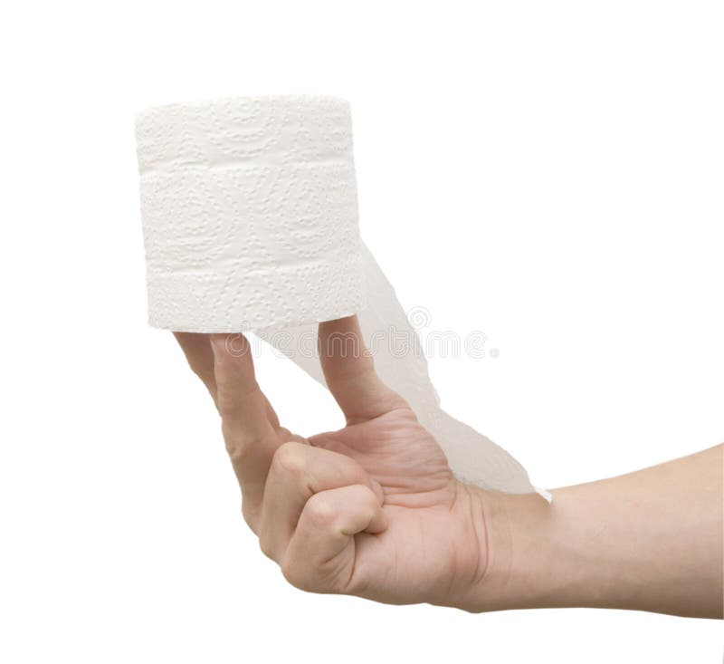 Toilet paper in hand stock image. Image of inside, hygiene 11035487