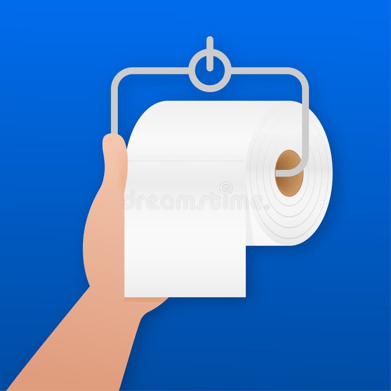 Toilet Paper with Hand, Great Design for Any Purposes. Flat Pattern