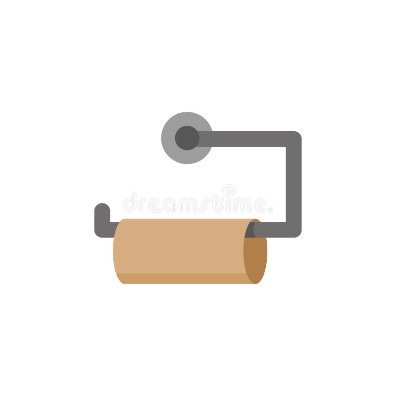 Toilet Paper Holder with Empty Tube. Simple Vector Illustration Stock  Vector - Illustration of hygiene, hand: 166411555