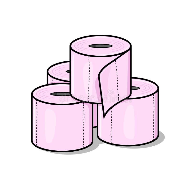 Pink Toilet Paper Stock Illustration - Download Image Now - Toilet