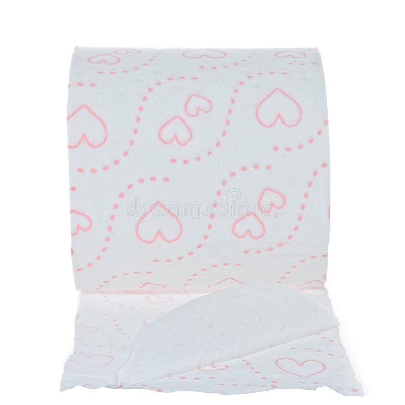 Toilet Paper Roll with Hearts Pattern Stock Photo Image of hygiene