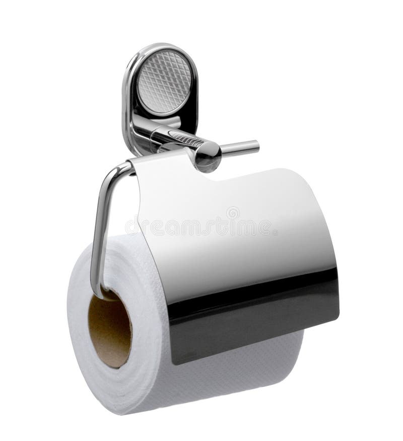 Toilet Paper Roll Holder with Cover Stock Photo Image of material