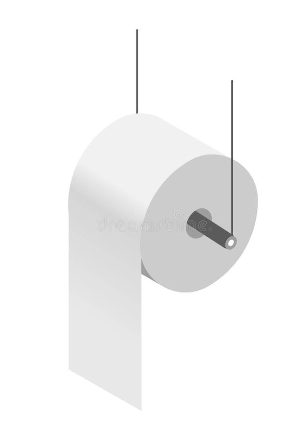 Toilet paper roll holder isolated object, bathroom item