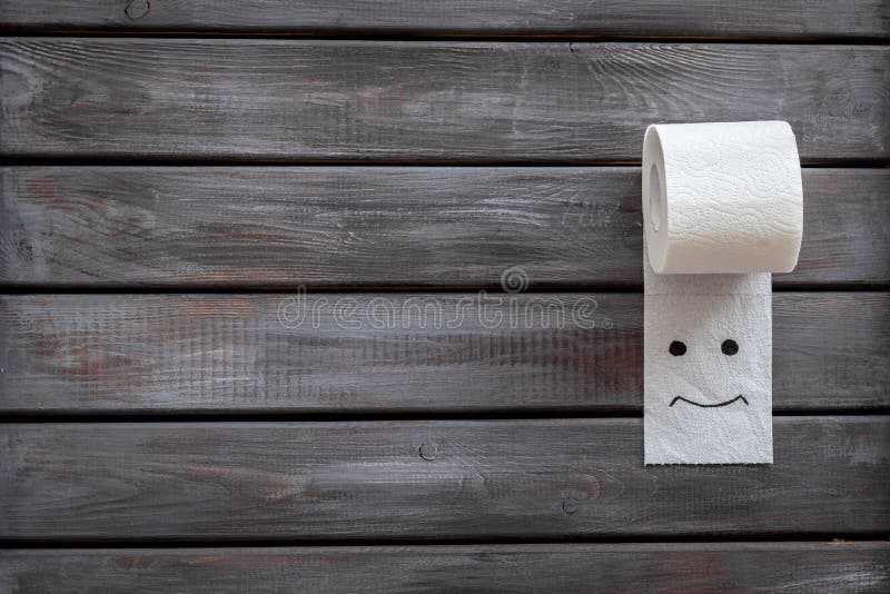 Download Toilet Paper Roll On Wooden Background Top View Mockup ...