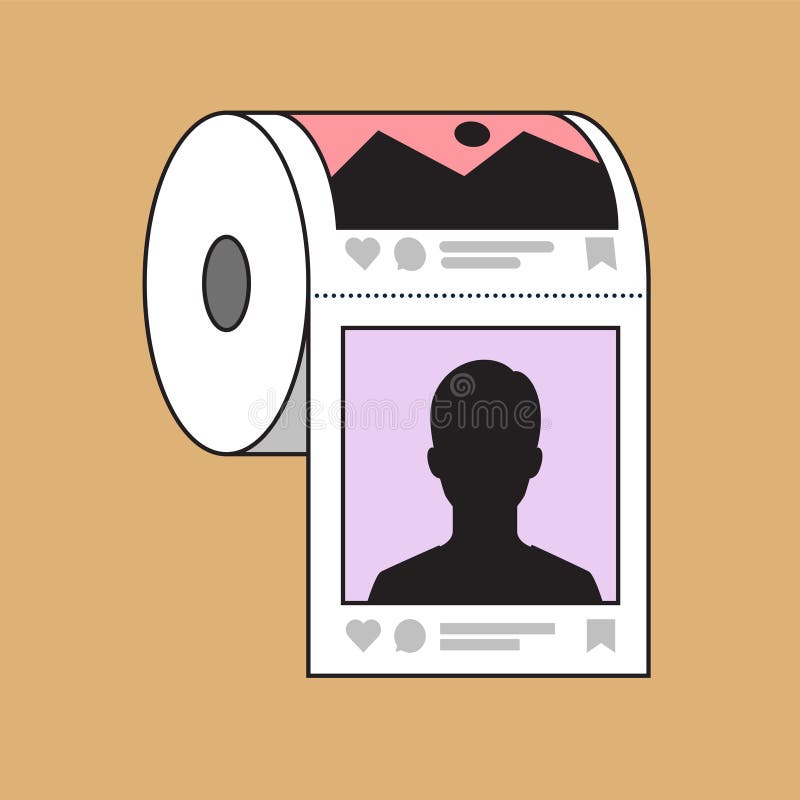 Toilet Paper with Social Media Post. Isolated Vector Illustration Stock ...