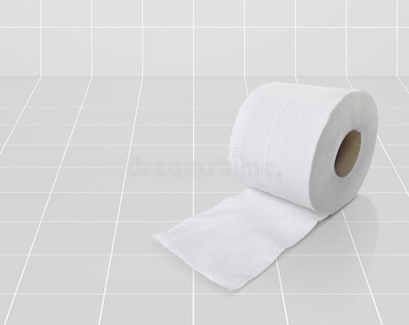 Toilet Paper in White Ceramic Tile Room Stock Image Image of interior