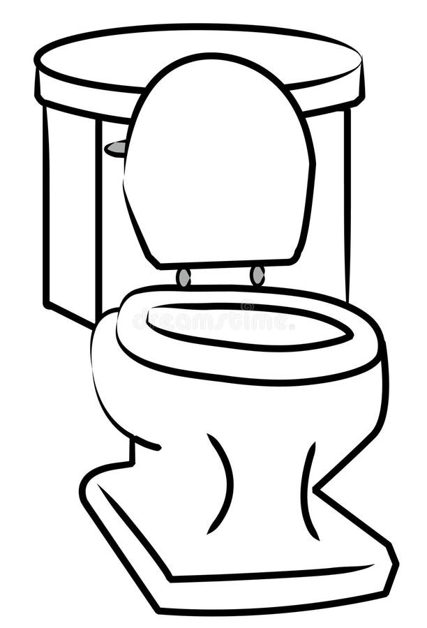 Toilet with seat up stock illustration. Illustration of interior 4559197