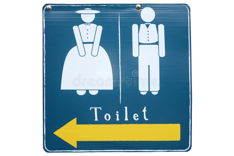 Mann a eine Frau auf der Toilette.