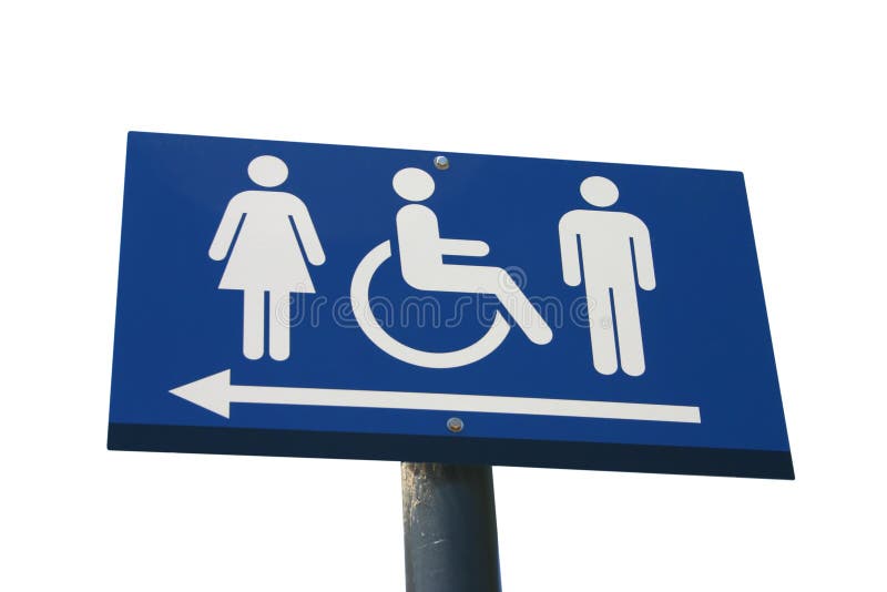 Toilet sign isolated on white stock image