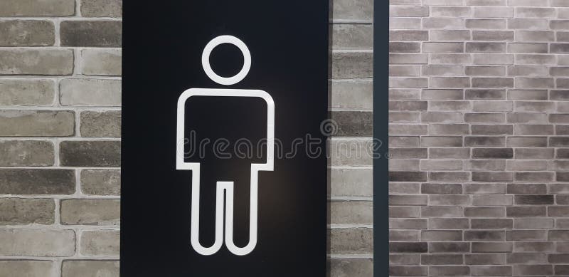 Toilet sign of men on door stock illustration