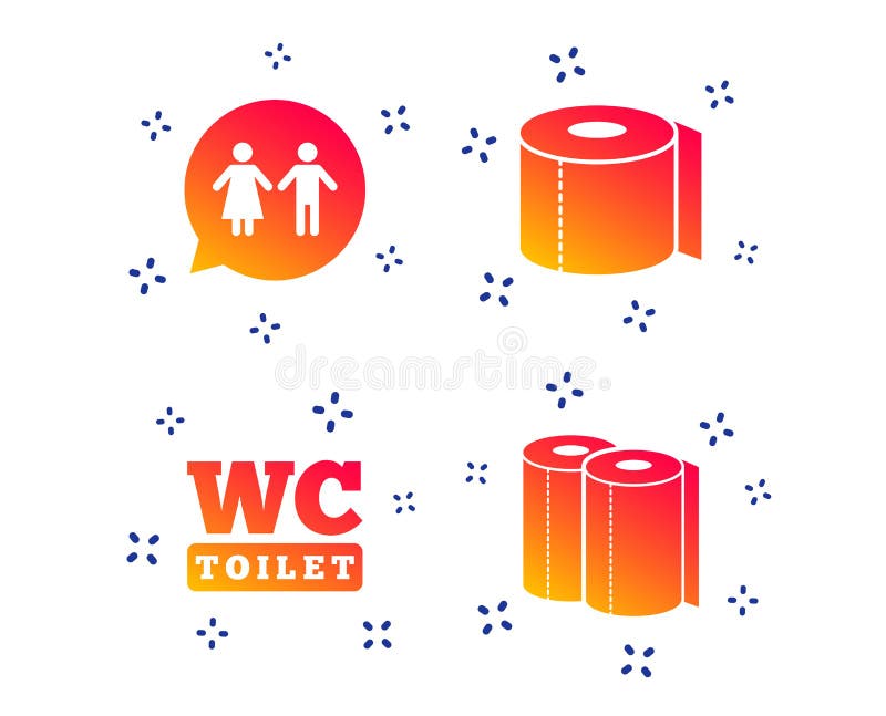 Toiletpapierpictogrammen Mijnheren en damesruimte Vector royalty-vrije illustratie Toiletpapierpictogrammen Mijnheren en damesruimte Vector royalty-vrije illustratie