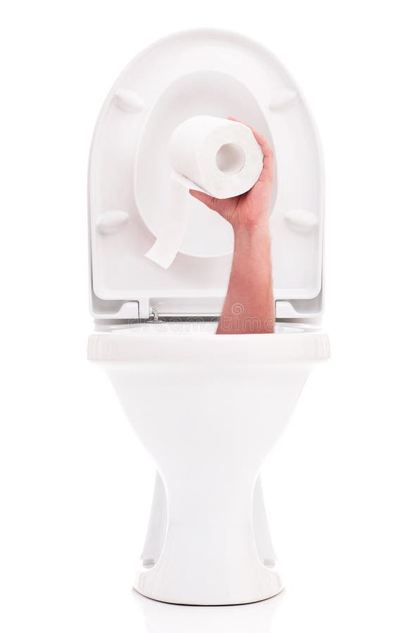 Toilettenschüssel mit der Hand stockfoto Toilettenschüssel mit der Hand stockfoto