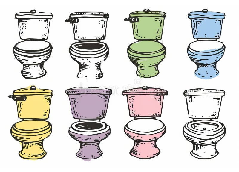 Toilettenschüssel Symbol Wc Symbol Toilettenschrank Kleiderschrank doodle skizzierte Lawinenemblem auf weiß stockbilder