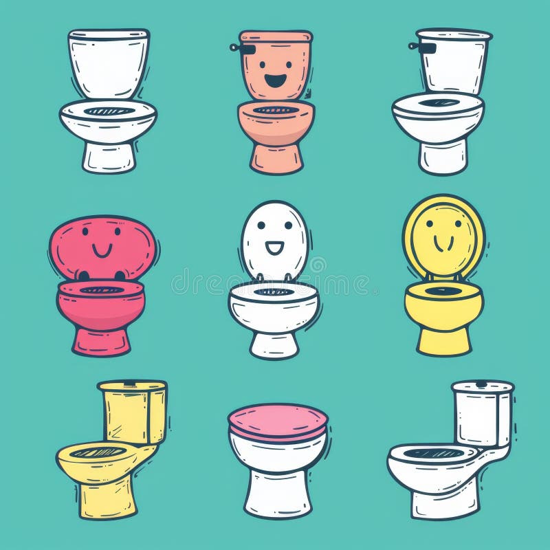 Toilettenschüssel Symbol Wc Symbol Toilettenschrank Kleiderschrank doodle skizzierte Lawinenemblem auf weiß stock abbildung
