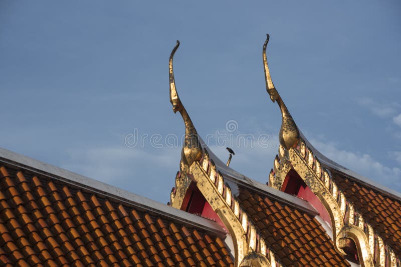 Toit Du Temple De Marbre Wat Benjamaborpit Image Stock
