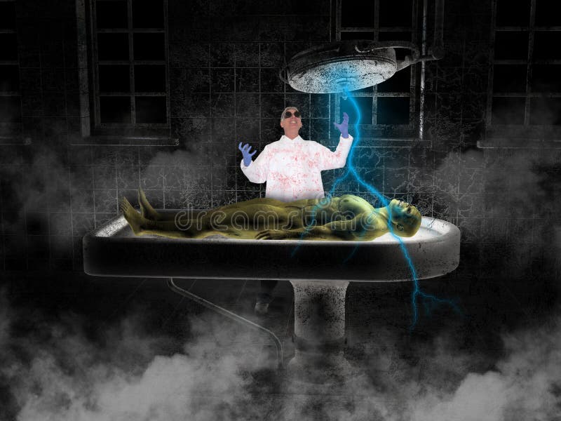 Tokig forskare Frankenstein Monster för allhelgonaafton royaltyfria bilder Tokig forskare Frankenstein Monster för allhelgonaafton royaltyfria bilder