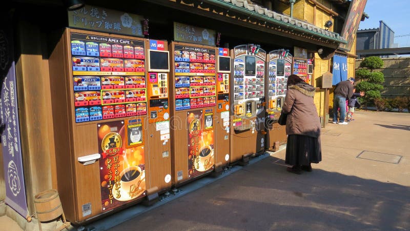 Tokyo, Japan - 18 December 2014: Automatic Coffee Vending Machine on