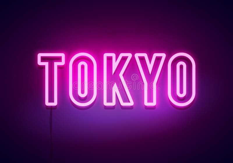 Tokio neonowy znak Jaskrawy lekki signboard sztandaru eps10 kartoteka ablegruj?cy wektor royalty ilustracja Tokio neonowy znak Jaskrawy lekki signboard sztandaru eps10 kartoteka ablegruj?cy wektor royalty ilustracja