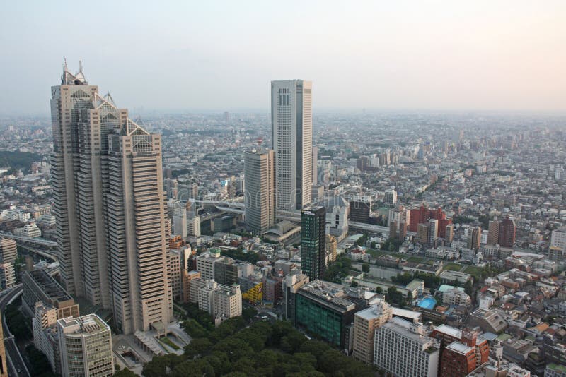 Aerial view from Tokyo city in Japan