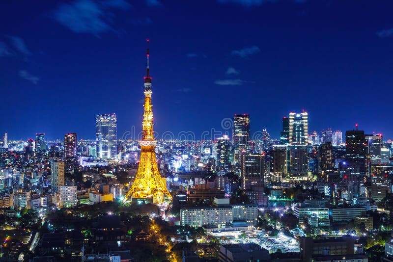 Tokyo city at night stock photo. Image of bridge, residential