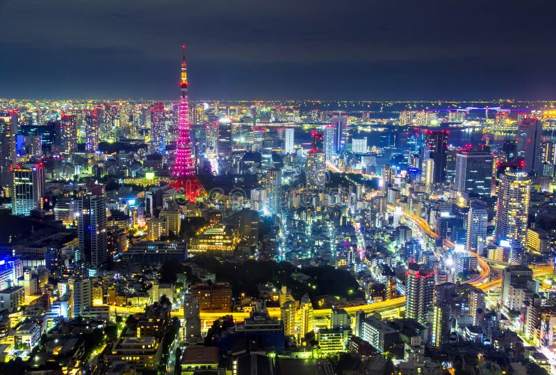 Tokyo Cityscape Scene Night Time From Sky View Of The Roppongi H Editorial Stock Photo Image Of Japan City