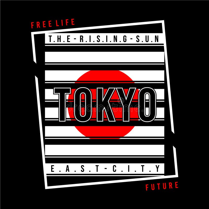 Tokyo Free Life Future Slogan T Shirt Vector Illustration Denim Style Vintage Stock Vector Illustration Of Kids Banners