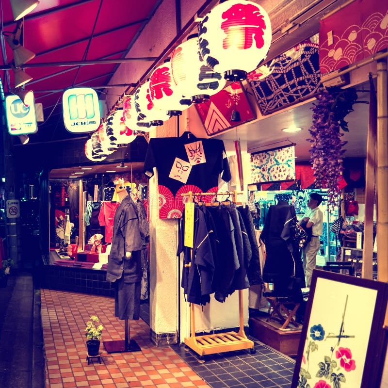 Tokyo Glowing Store Display At Night In Koenji Editorial Photo