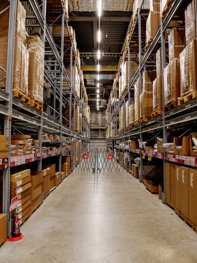 Tokyo, Japan 9 9 19 a Very Spacious Storage Warehouse Full of Boxes