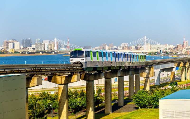 Tokio jednokoľajnicové visutá dráha linka na medzinárodný letisko japonsko.