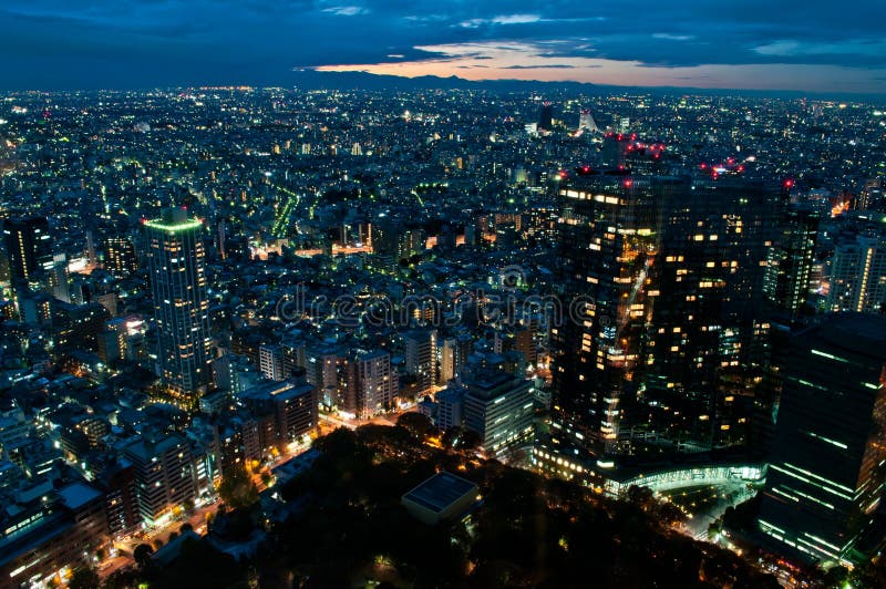 Tokyo at nightfall