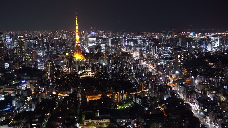 Tokyo-Stadt nachts, Japan