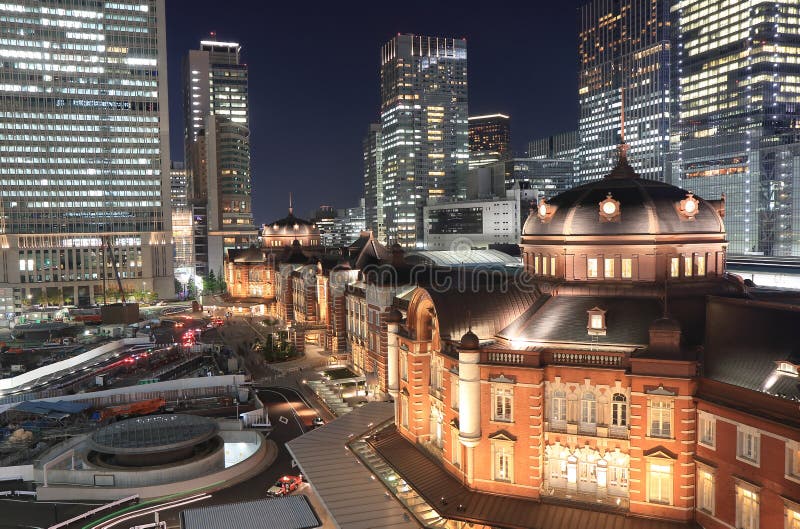 Tokyo station night cityscape stock images Tokyo station night cityscape stock images