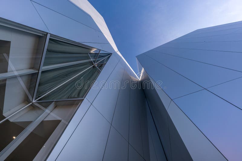 Tokyo, Sumida-ku - Nobember 17, 2017 : Sumida Hokusai Museum (Sumida Hokusai Bijutsukan). Modern building designed by Kazuyo Sejima