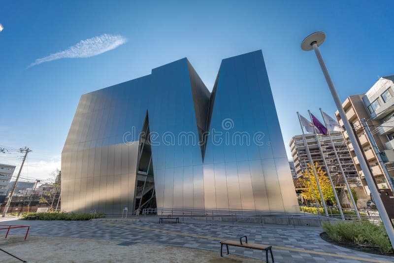 Tokyo, Sumida-ku - November 17, 2017 : Sumida Hokusai Museum (Sumida Hokusai Bijutsukan). Designed by Kazuyo Sejima