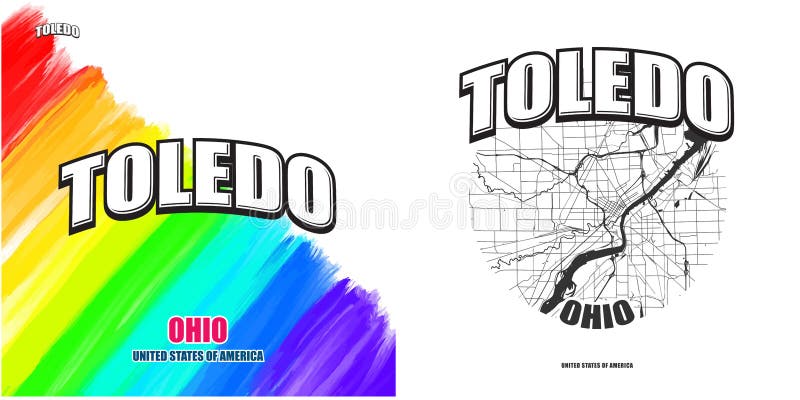 Toledo, Ohio, dwa logo grafiki ilustracja wektor Toledo, Ohio, dwa logo grafiki ilustracja wektor