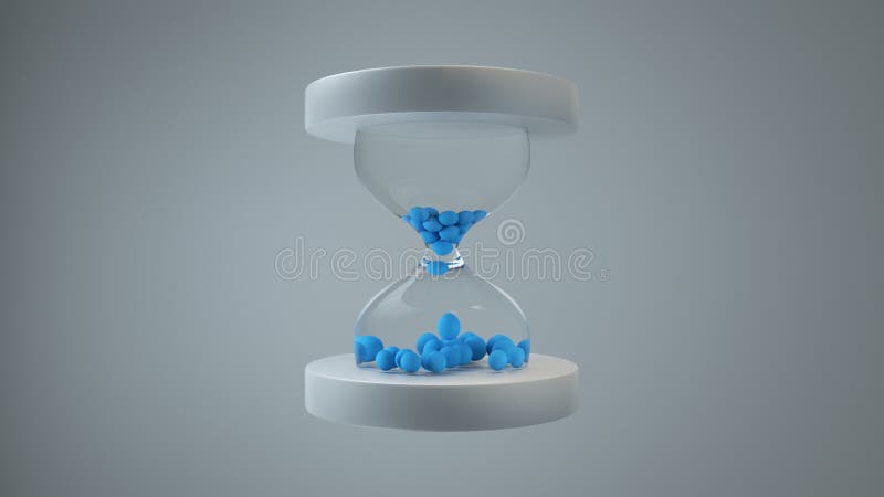 Tolkning för tecknad filmstiltimglas 3D stock illustrationer Tolkning för tecknad filmstiltimglas 3D stock illustrationer