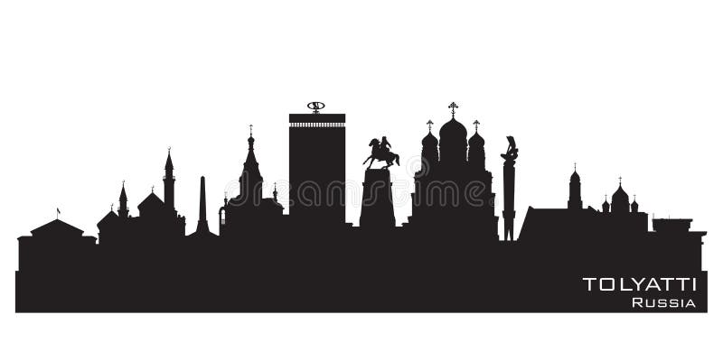 Tolyatti Russia city skyline vector silhouette