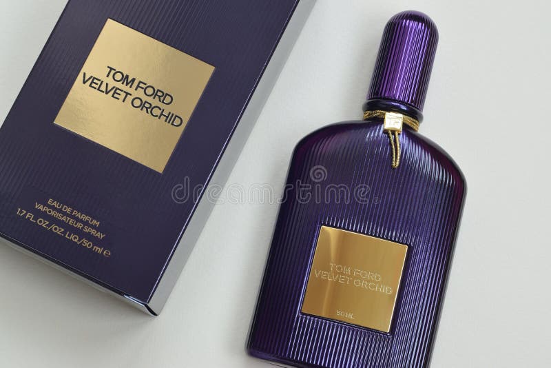 Tom Ford Velvet Orchid Fragrance Perfume Bottle Lies on Light Lilac  Background. Tom Ford is American Fashion Designer Launched His Editorial  Stock Photo - Image of illustrative, elite: 200649893