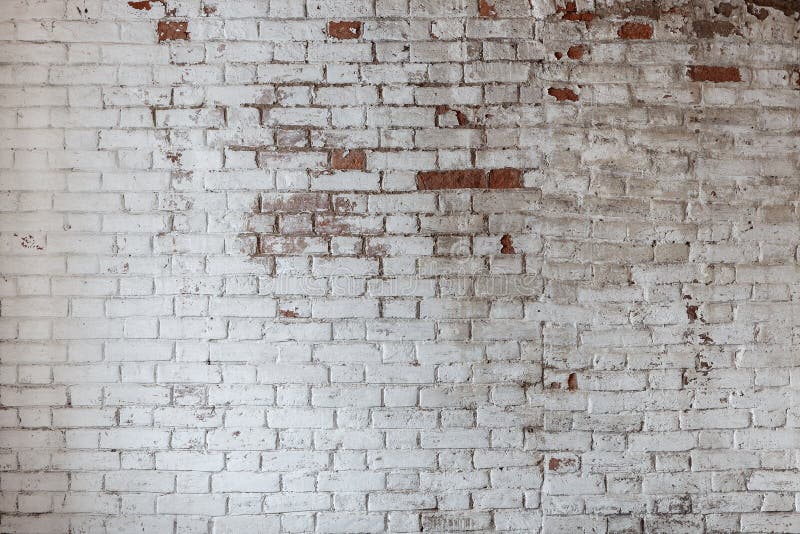 Tom gammal textur för tegelstenvägg Målad bekymrad väggyttersida Grungy breda Brickwall