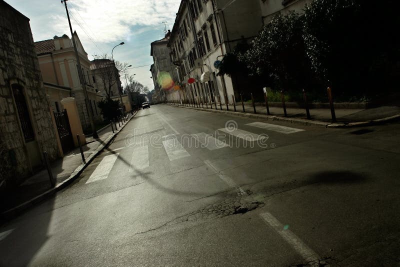 Empty street on the afternoon. Empty street on the afternoon