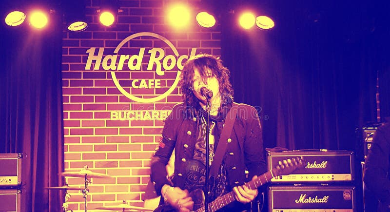Tom Keifer, Hard Rock Cafe, Bucharest, Romania royalty free stock photo